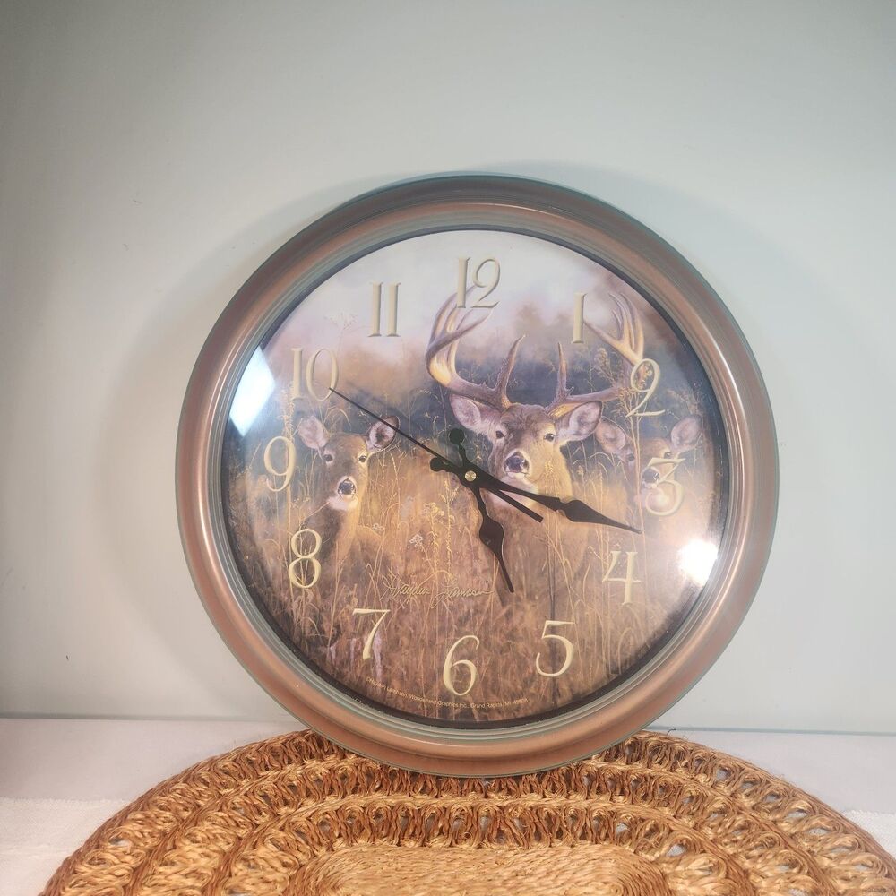 Large Deer Buck Wall Clock | Rustic Cabin Lodge Decor | Wildlife Hunting...